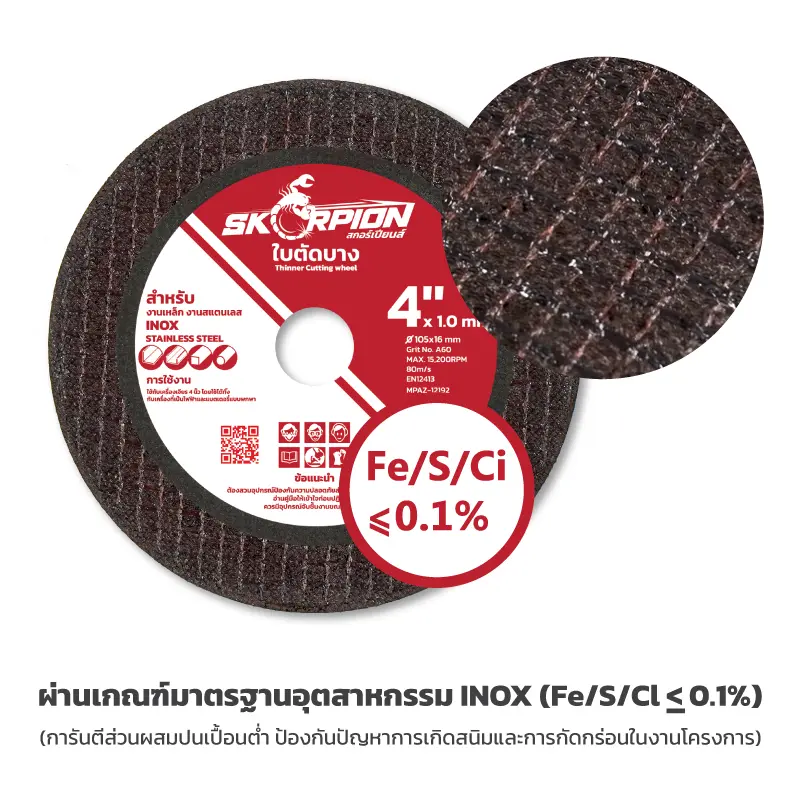 ใบตัด 4x1 เกรด-INOX-แท้